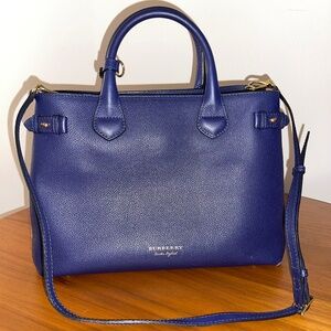 Burberry Navy Blue House Check Medium Canvas Bag